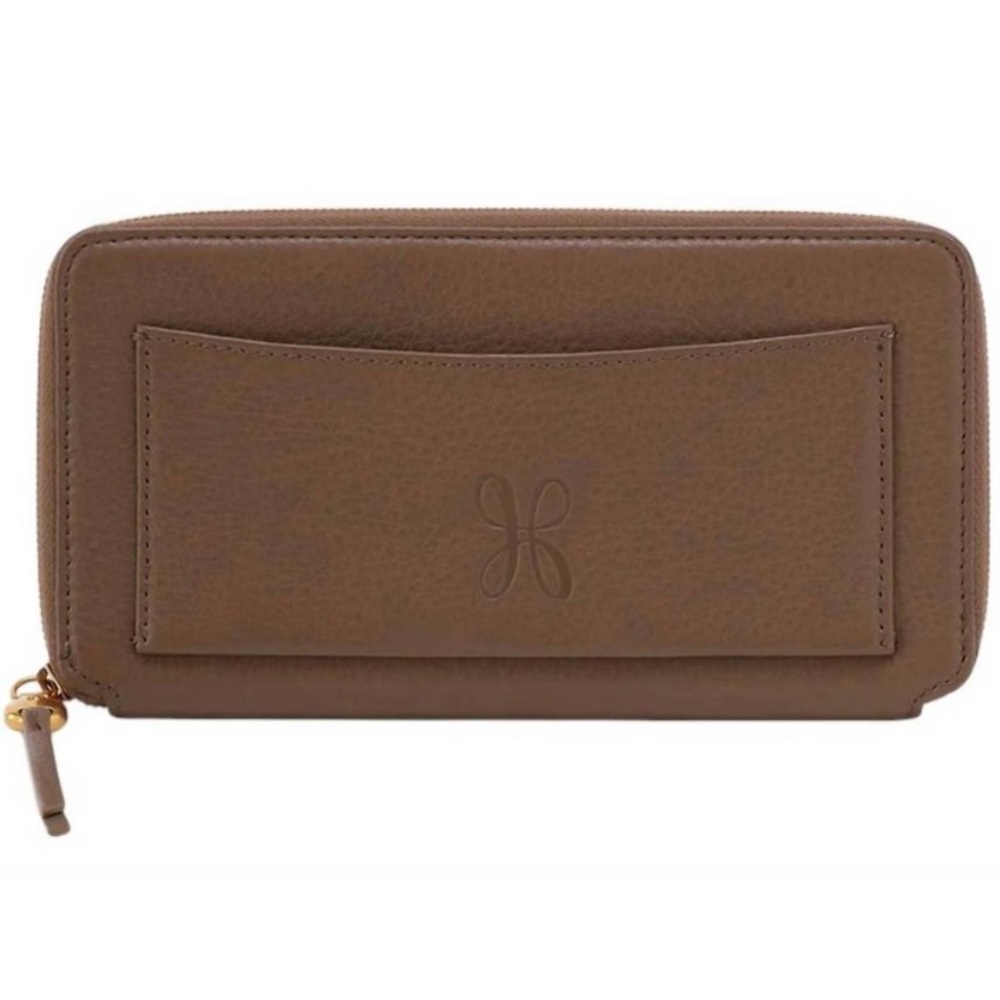 BNWT HOBO “Hart” Wallet Tan Long Rectangular Dark Elm 100% Genuine Leather